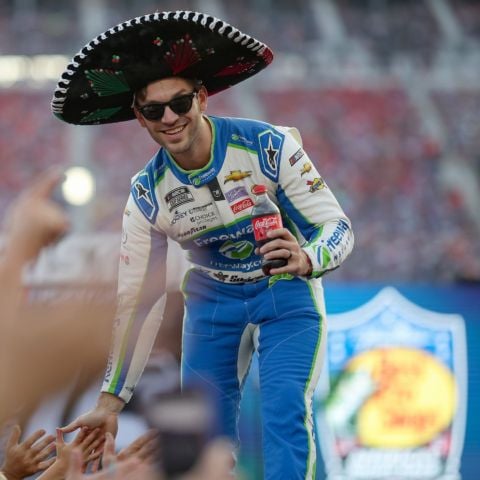 Daniel Suarez wore a traditional Mexican Sombrero during driver introductions Saturday at Bristol.