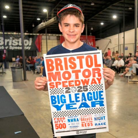 Among the attendees at the BMS Season Preview included many area youth baseball players. Fans who attended were able to get one of these cool Hatch Show prints with the theme "Big League Year" for Bristol Motor Speedway in 2025.