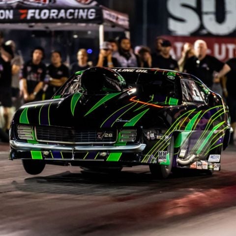 The PDRA visited Bristol Dragway for the first time in 2024 and the exciting series is going to make a return to Thunder Valley in 2025. In this photo, Tommy Franklin launches from the starting line in his Pro Nitrous Camaro.