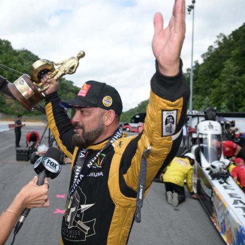 Tony Schumacher claimed his seventh Bristol Dragway Top Fuel victory.