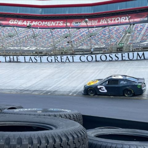 Austin Dilllon (3) works his No. 3 Richard Childress Racing Chevy around Bristol Motor Speedway's .533-mile configuration on Tuesday during a Goodyear Tire test. 